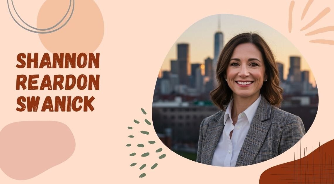 Shannon Reardon Swanick professional portrait with city skyline background