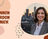 Shannon Reardon Swanick professional portrait with city skyline background