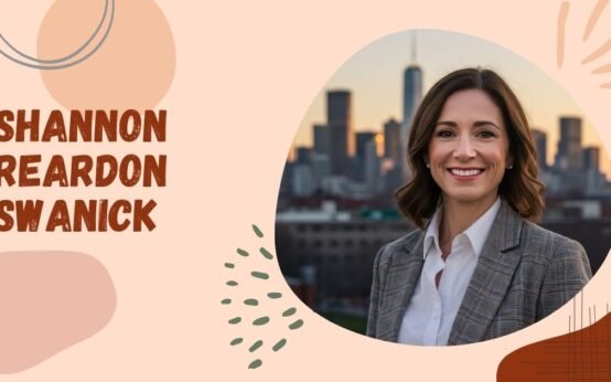 Shannon Reardon Swanick professional portrait with city skyline background